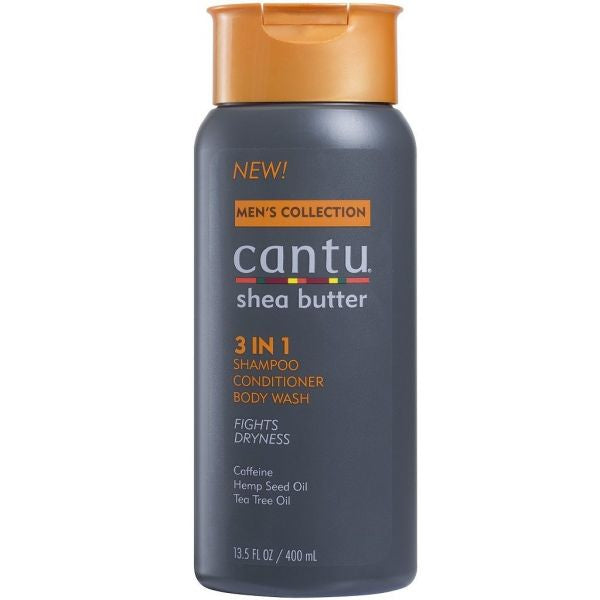Cantu Men's Collection Shea Butter 3 In 1 Shampoo, Conditioner, Body Wash