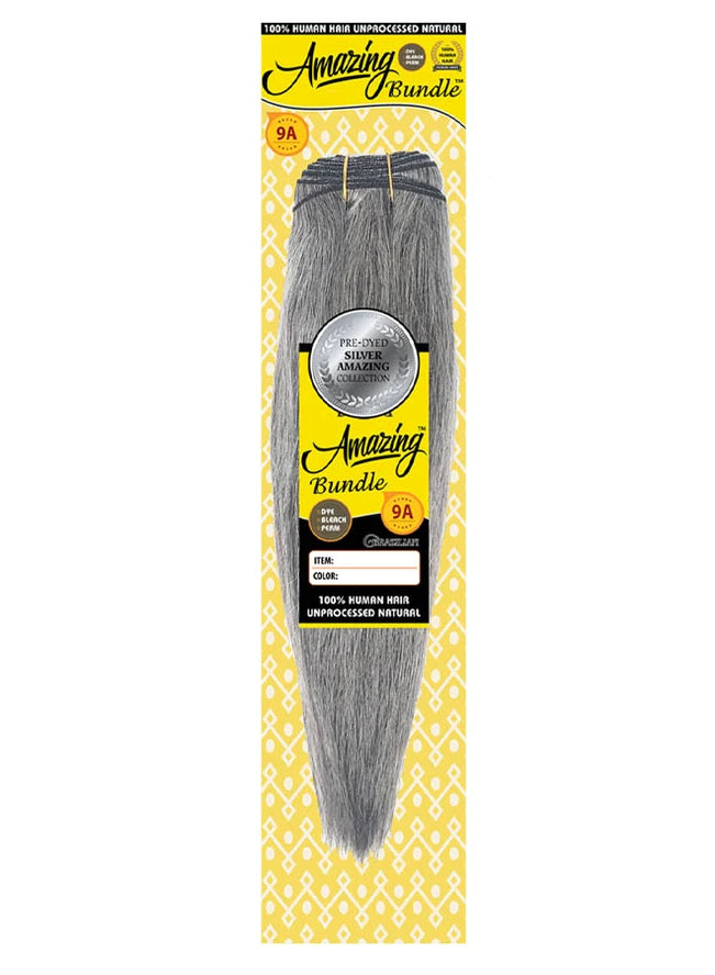 Amazing Bundle Human Hair Straight Silver Collection 12”