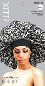 Lux Luxury Silky Satin Jumbo Bonnet - Leopard