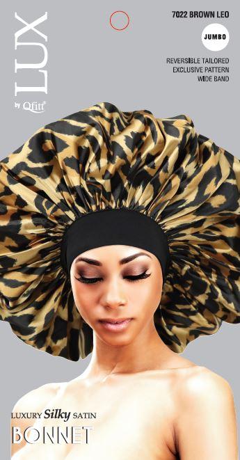 Lux Luxury Silky Satin Jumbo Bonnet - Leopard