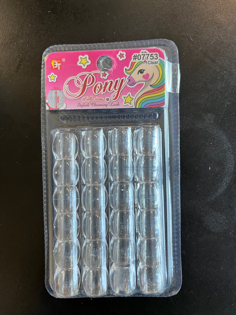 Pony Clear Large Hair Beads